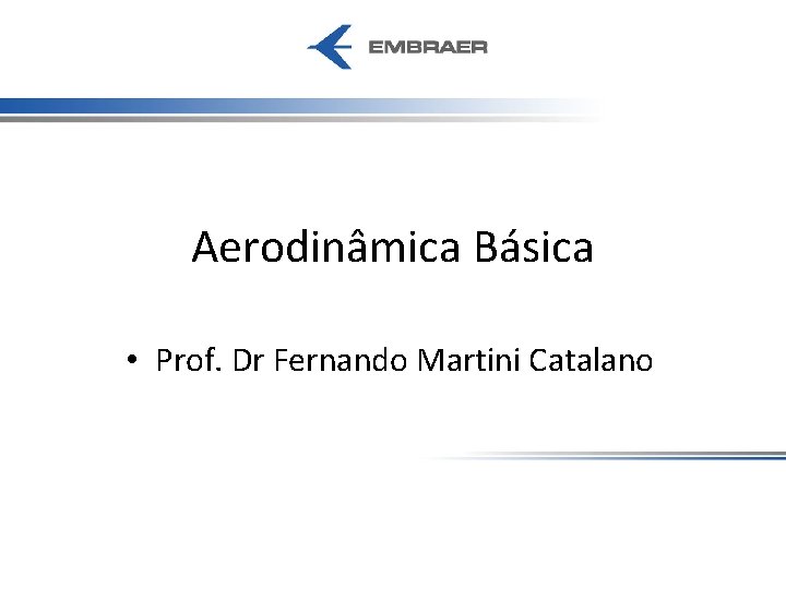 Aerodinâmica Básica • Prof. Dr Fernando Martini Catalano 