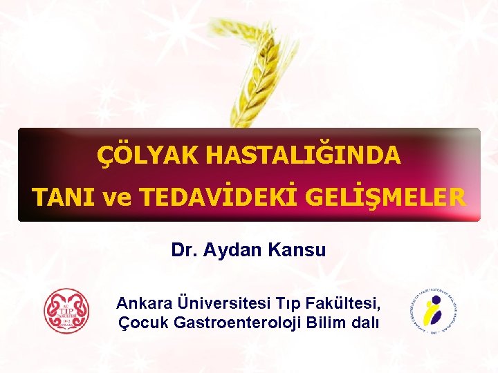 ÇÖLYAK HASTALIĞINDA TANI ve TEDAVİDEKİ GELİŞMELER Dr. Aydan Kansu Ankara Üniversitesi Tıp Fakültesi, Çocuk
