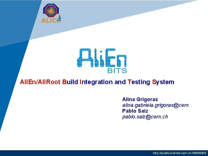 Ali. En/Ali. Root Build Integration and Testing System Alina Grigoras alina. gabriela. grigoras@cern Pablo