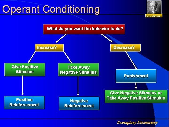 Operant Conditioning B. F. Skinner What do you want the behavior to do? Decrease?