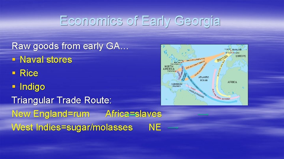 Economics of Early Georgia Raw goods from early GA… § Naval stores § Rice