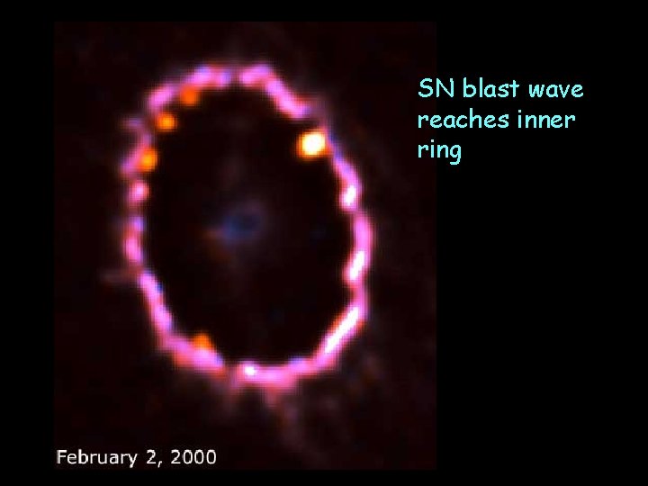 SN blast wave reaches inner ring 