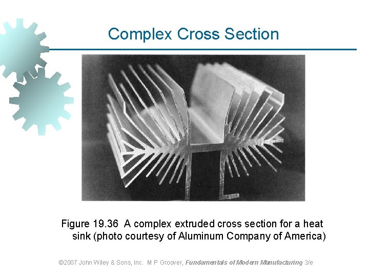 Complex Cross Section Figure 19. 36 A complex extruded cross section for a heat