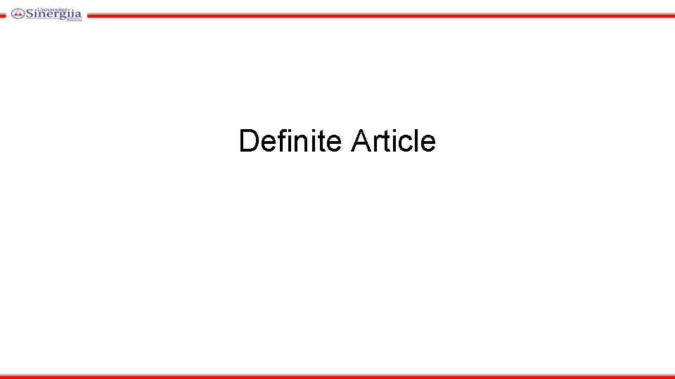 Definite Article 