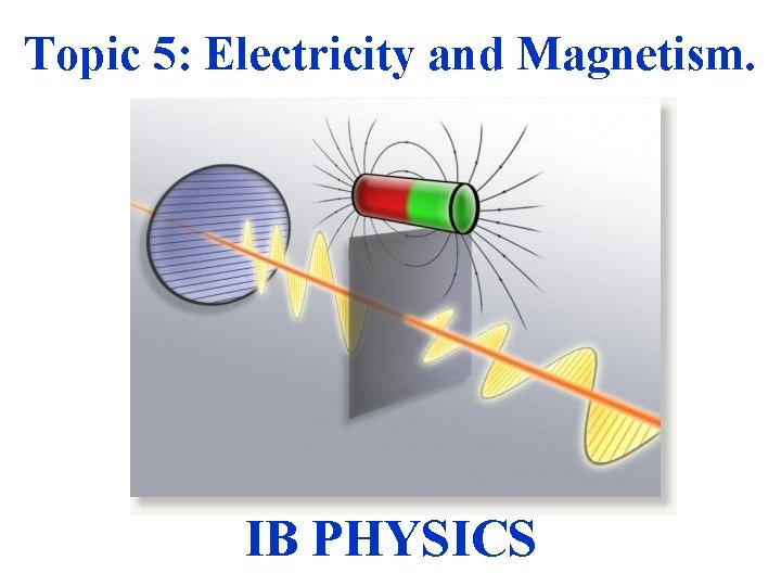 Topic 5: Electricity and Magnetism. IB PHYSICS 