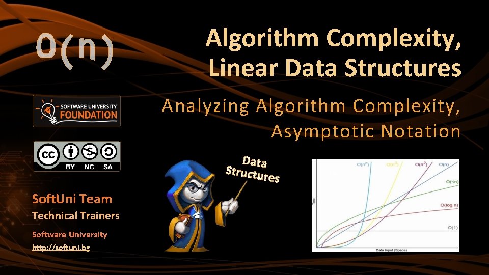 Algorithm Complexity, Linear Data Structures Analyzing Algorithm Complexity, Asymptotic Notation Data Structu res Soft.