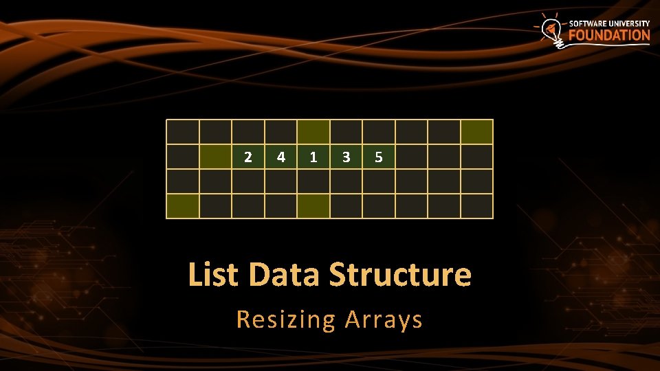 2 4 1 3 5 List Data Structure Resizing Arrays 