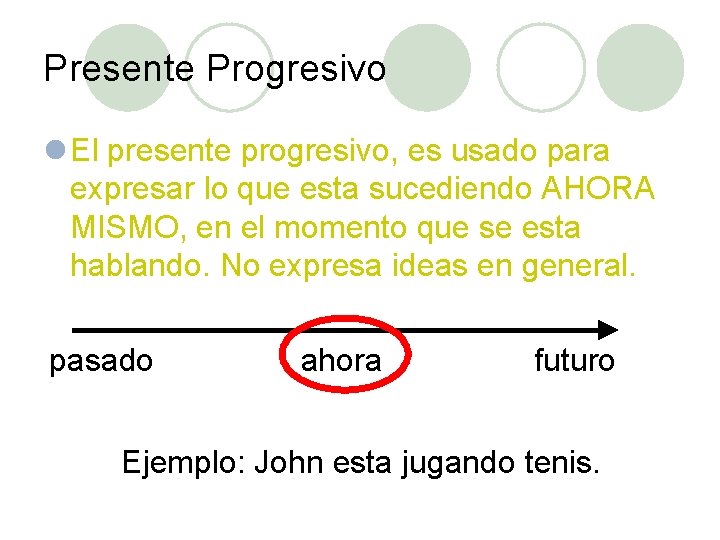 Presente Progresivo l El presente progresivo, es usado para expresar lo que esta sucediendo