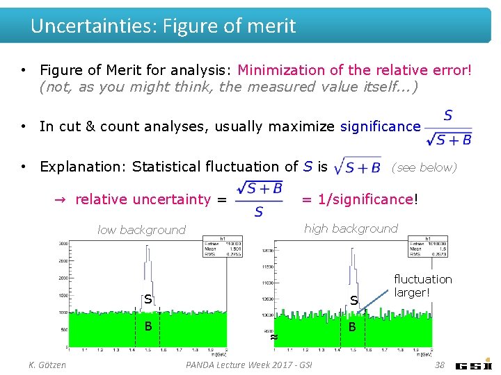 Uncertainties: Figure of merit • Figure of Merit for analysis: Minimization of the relative Uncertainties: Figure of merit • Figure of Merit for analysis: Minimization of the relative