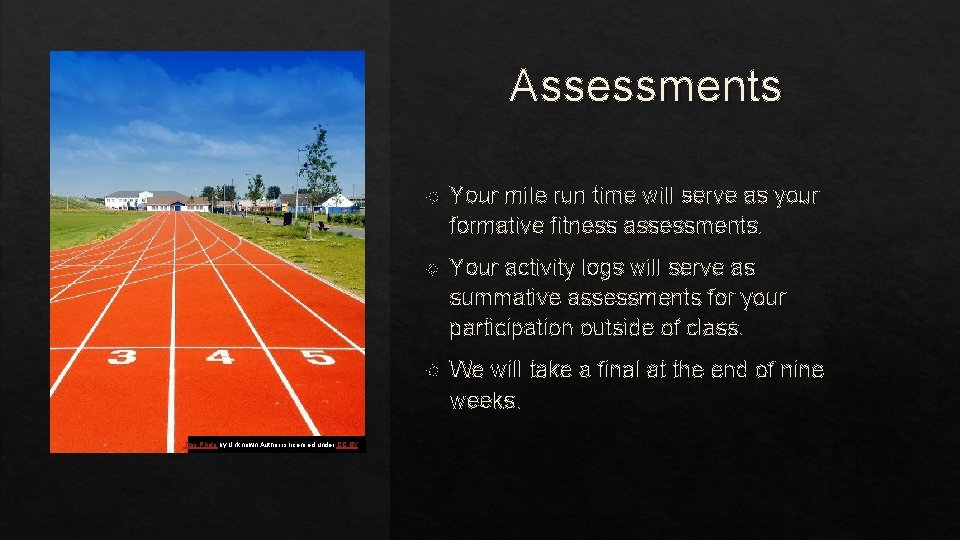 Assessments This Photo by Unknown Author is licensed under CC BY Your mile run