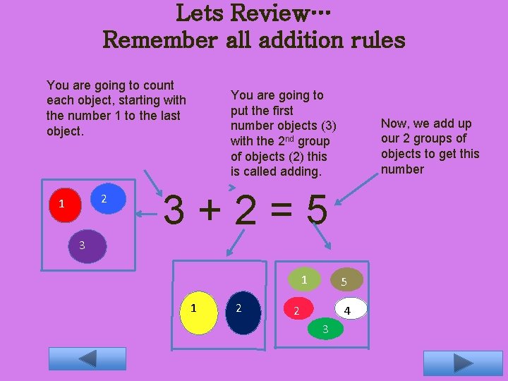 Lets Review… Remember all addition rules You are going to count each object, starting