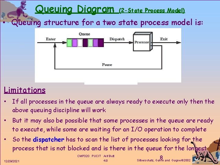 Queuing Diagram (2 -State Process Model) • Queuing structure for a two state process