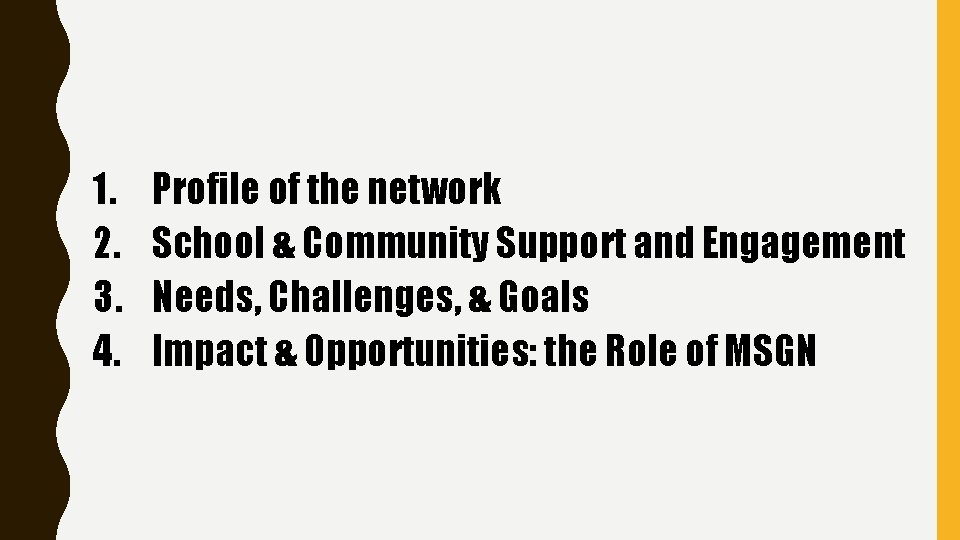 2019 NETWORK SURVEY 1 2 3 4 Profile