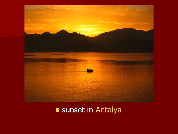 n sunset in Antalya 