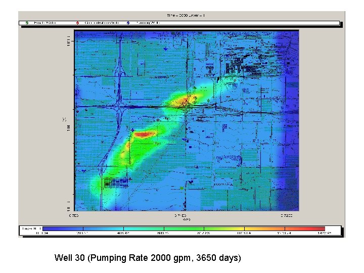 Well 30 (Pumping Rate 2000 gpm, 3650 days) 