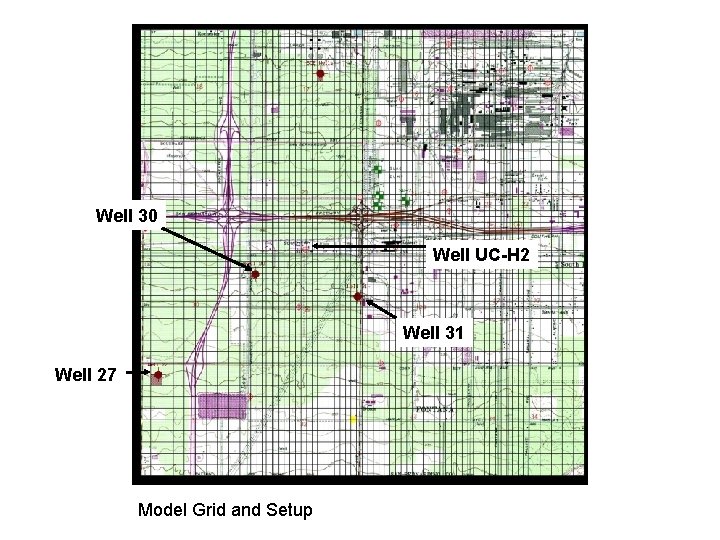 Well 30 Well UC-H 2 Well 31 Well 27 Model Grid and Setup 