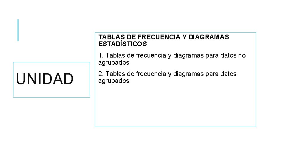 TABLAS DE FRECUENCIA Y DIAGRAMAS ESTADÍSTICOS 1. Tablas de frecuencia y diagramas para datos