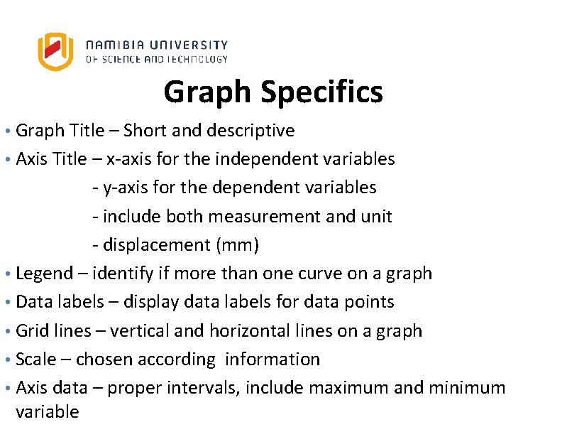 Graph Title Examples Vs Basic Science Physics Ms Ilana Malan Semester One