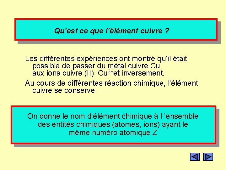 Qu’est ce que l’élément cuivre ? Les différentes expériences ont montré qu’il était possible