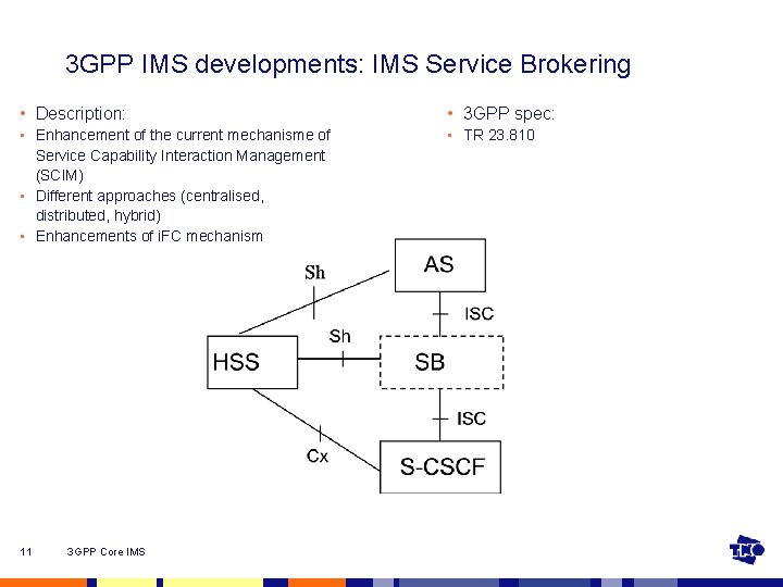 3 GPP IMS developments: IMS Service Brokering • Description: • 3 GPP spec: •