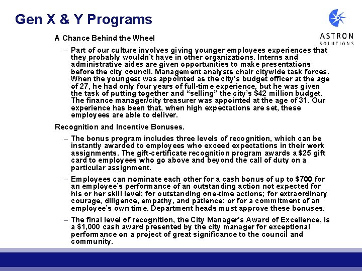 Gen X & Y Programs A Chance Behind the Wheel – Part of our Gen X & Y Programs A Chance Behind the Wheel – Part of our