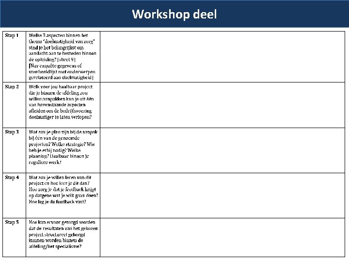 Workshop deel 