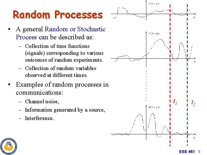 Random Processes • A general Random or Stochastic Process can be described as: –