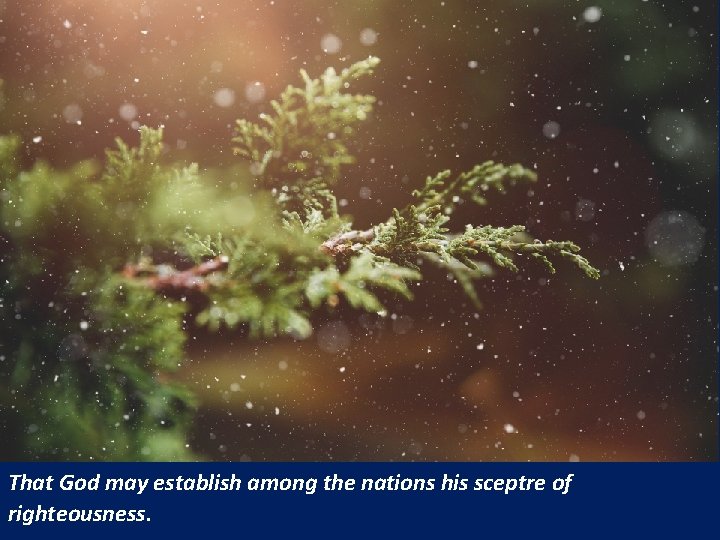 That God may establish among the nations his sceptre of righteousness. 