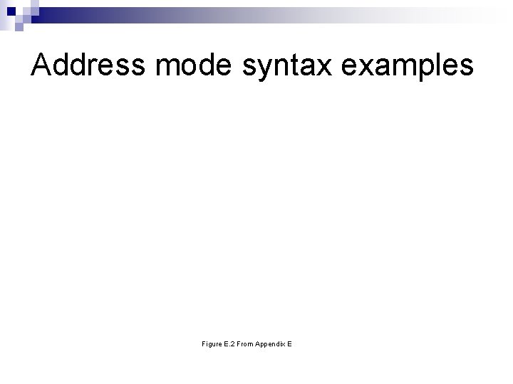 Address mode syntax examples Figure E. 2 From Appendix E 