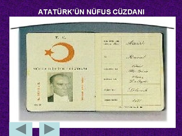 ATATÜRK’ÜN NÜFUS CÜZDANI 