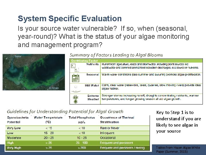 System Specific Evaluation Is your source water vulnerable? If so, when (seasonal, year-round)? What