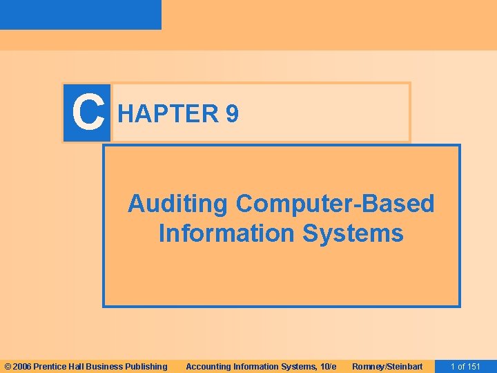 C HAPTER 9 Auditing Computer-Based Information Systems © 2006 Prentice Hall Business Publishing Accounting