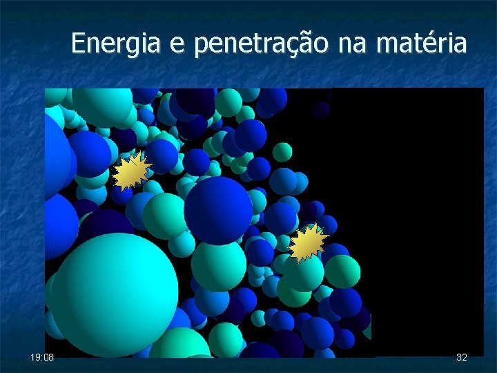 Energia e penetração na matéria 19: 08 32 