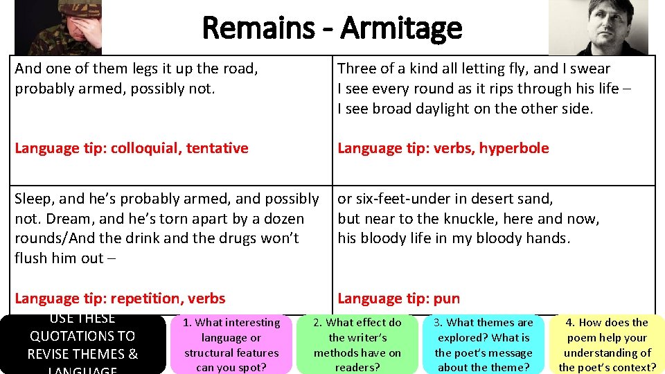 Remains - Armitage And one of them legs it up the road, probably armed,