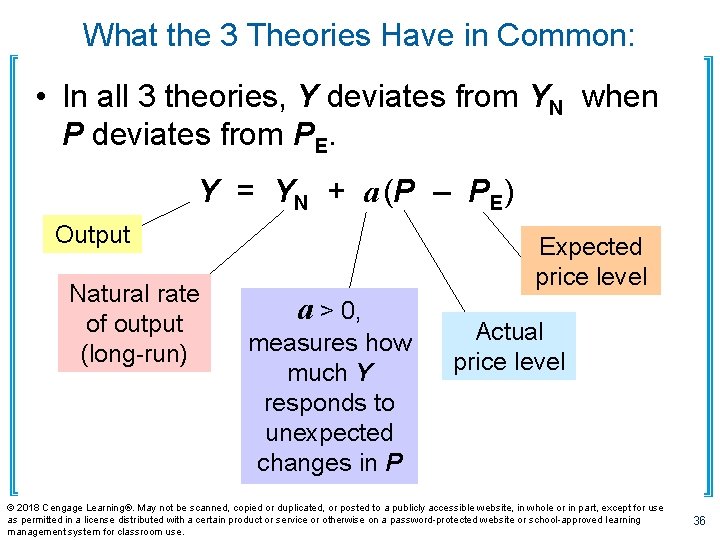 What the 3 Theories Have in Common: • In all 3 theories, Y deviates