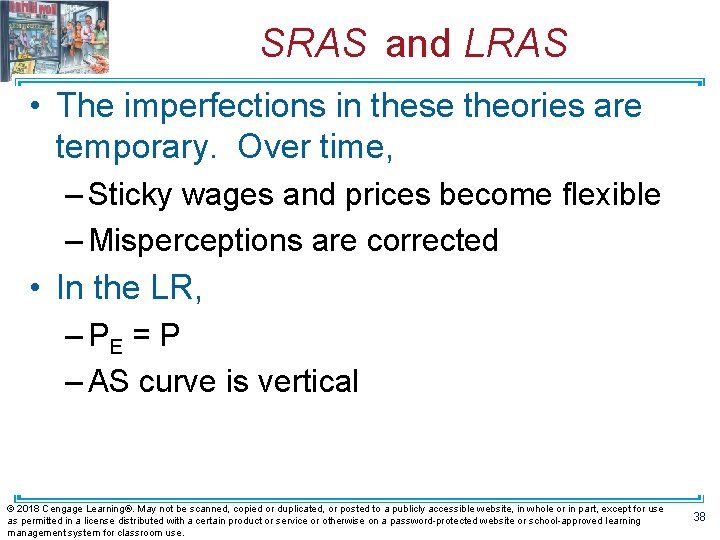 SRAS and LRAS • The imperfections in these theories are temporary. Over time, –