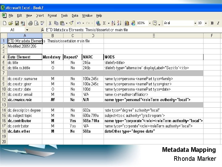 WMS: Democratizing Data Metadata Mapping Rhonda Marker 