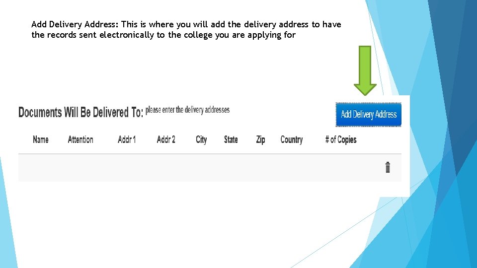 Step by step instructions on how to place