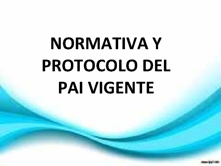 NORMATIVA Y PROTOCOLO DEL PAI VIGENTE 