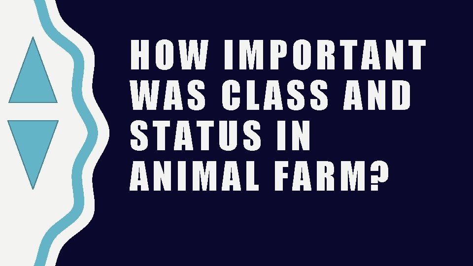 HOW IMPORTANT WAS CLASS AND STATUS IN ANIMAL FARM? 