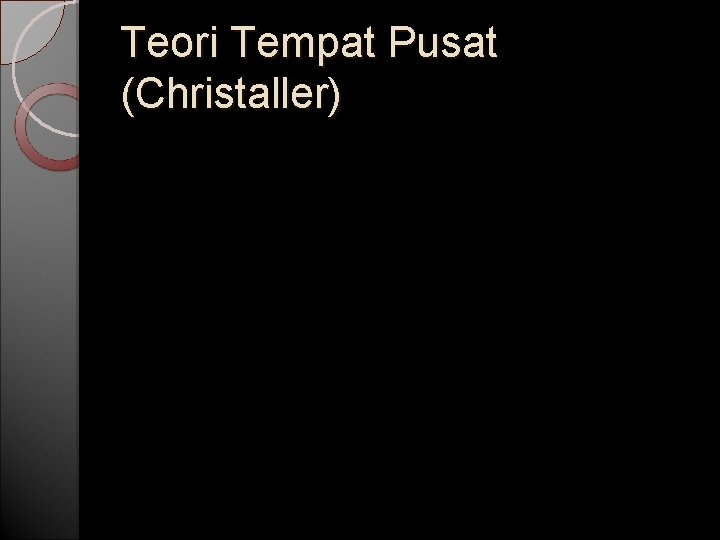 Teori Tempat Pusat (Christaller) 