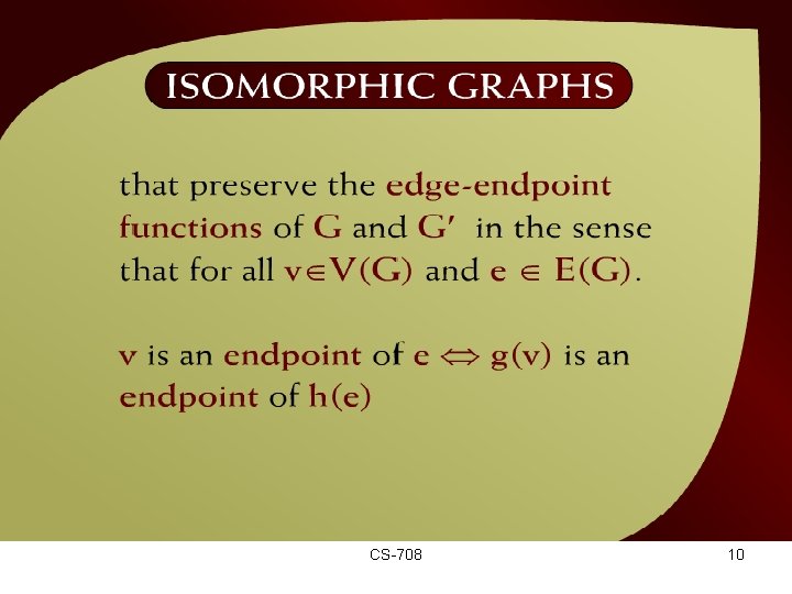 Isomorphic Graphs – (42 – 5 a) CS-708 10 