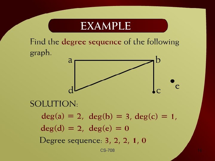 Example – (42 – 8 a) CS-708 16 