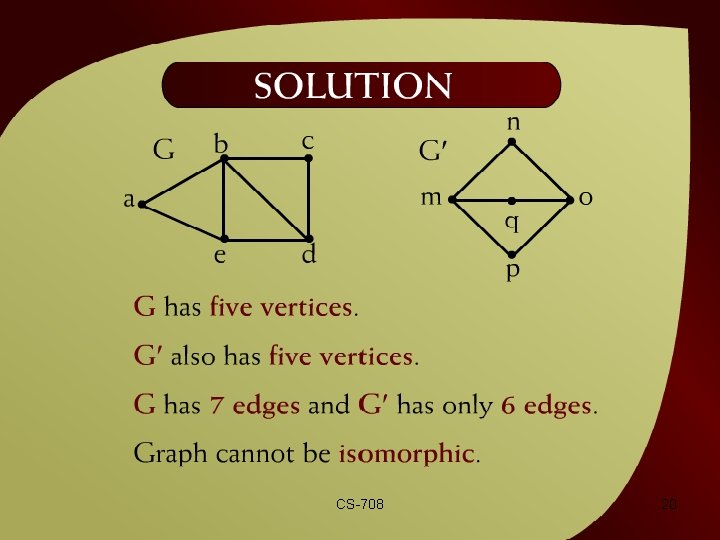 Solution – (42 – 10 a) CS-708 20 