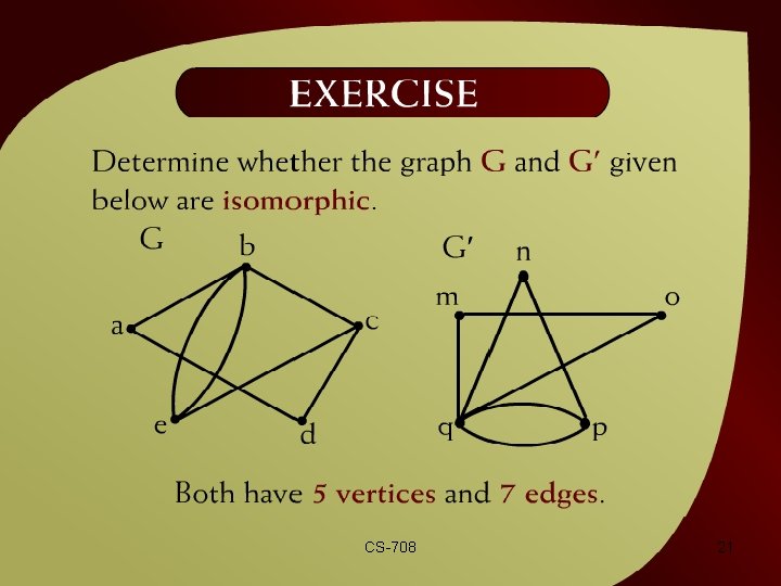 Exercise – (42 - 11) CS-708 21 