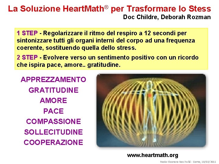 La Soluzione Heart. Math® per Trasformare lo Stess Doc Childre, Deborah Rozman 1 STEP