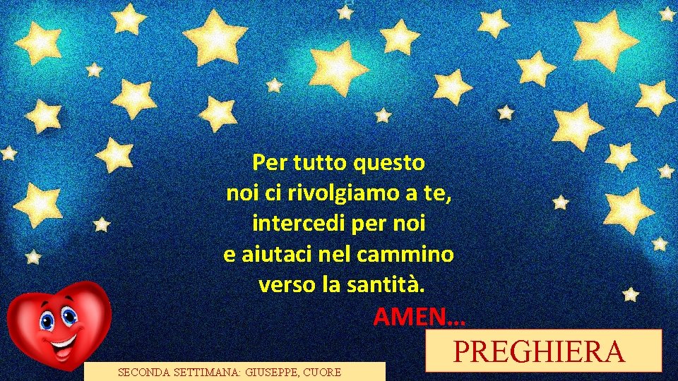 Per tutto questo noi ci rivolgiamo a te, intercedi per noi e aiutaci nel