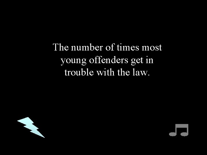 The number of times most young offenders get in trouble with the law. 