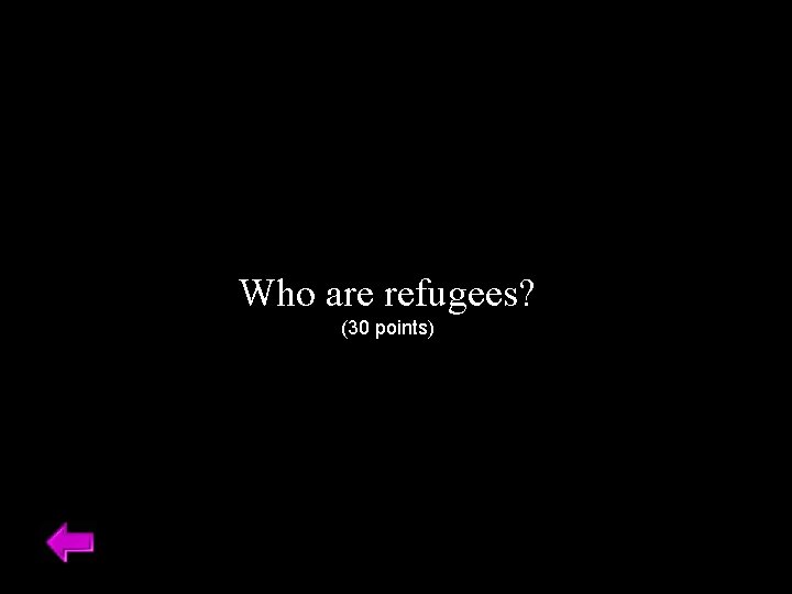 Who are refugees? (30 points) 