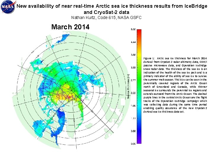 New availability of near real-time Arctic sea ice thickness results from Ice. Bridge and